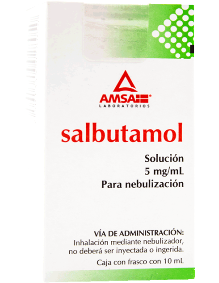 Salbutamol Sol. Nebulización 5mg/mL 10mL. (Amsa)