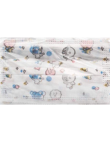 Cubrebocas Tricapa Infantil Personajes C/50