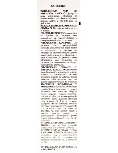 Bencilpenicilina, Benzatina Comb. Sol. Iny....