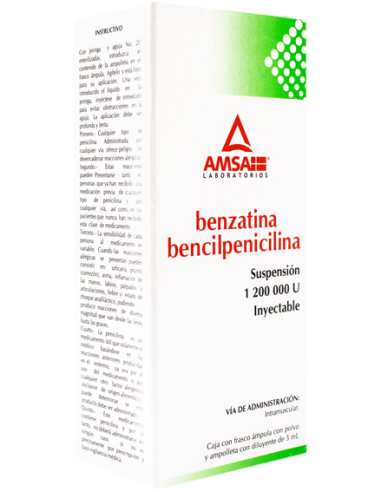 Benzatina Bencilpenicilina Sol. Iny. 1,200,000 U Amp. 5 mL (Amsa)