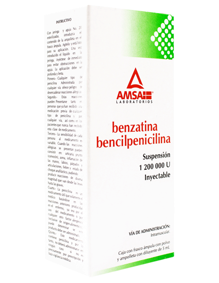 Benzatina Bencilpenicilina Sol. Iny. 1,200,000 U Amp. 5 mL (Amsa)