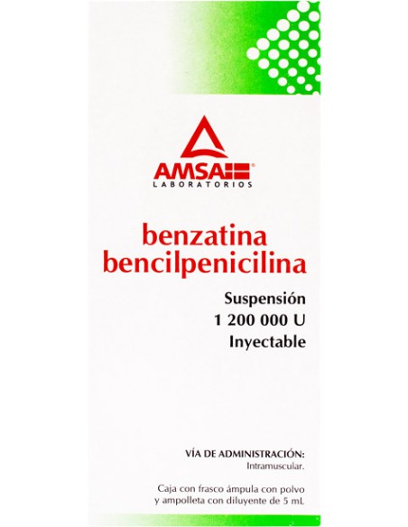 Benzatina Bencilpenicilina Sol. Iny. 1,200,000 U Amp. 5 mL (Amsa)