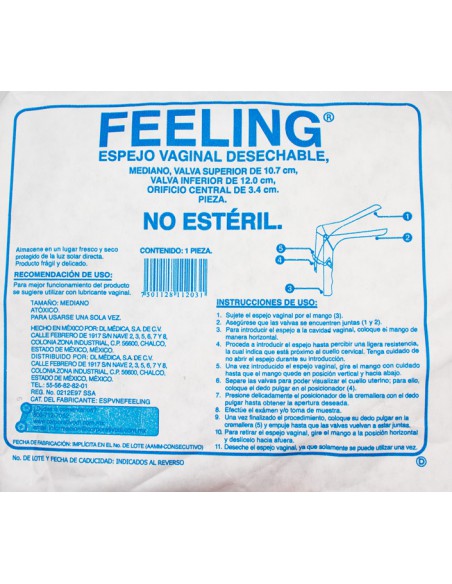 Espejo Vaginal Desechable Mediano (Feeling)