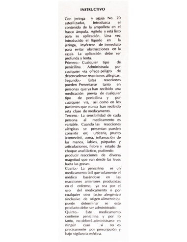 Benzatina Bencilpenicilina Sol. Iny. 1,200,000...