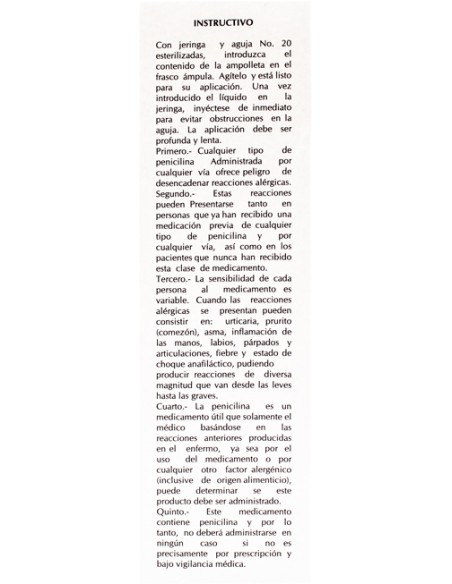 Benzatina Bencilpenicilina Sol. Iny. 1,200,000 U Amp. 5 mL (Amsa)