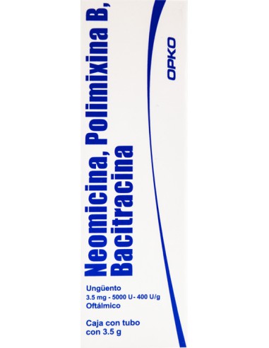Neomicina, Polimixina B, Bacitracina Ung. Oft. Tubo 3.5g (Opko)