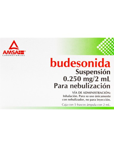 Budesonida Sol. Nebulización 0.250 mg / 2 mL Amp. C/5 (Amsa)