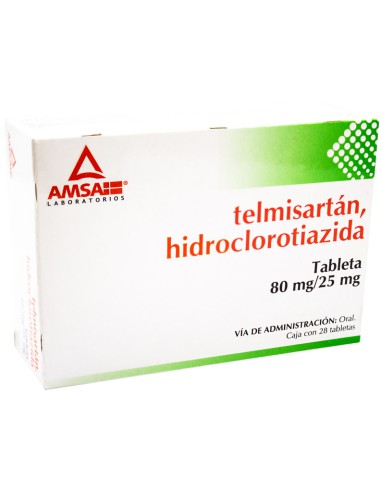 Telmisartán, Hidroclorotiazida Tabs. 80 mg / 25 mg C/28 (Amsa)