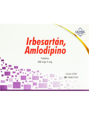 Irbesartán, Amlodipino Tabs 300mg/ 5mg C/28 (Ultra)