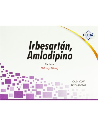 Irbesartán, Amlodipino Tabs 300mg/ 10mg C/28 (Ultra)