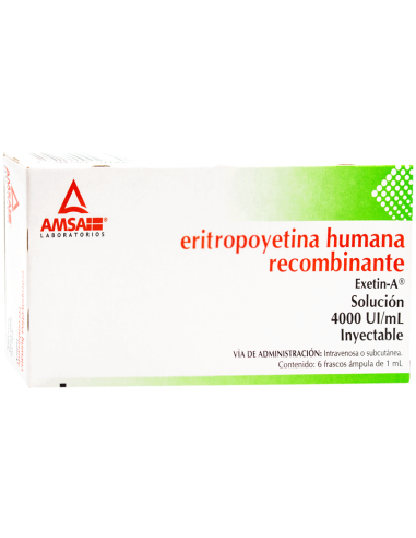 Eritropoyetina Humana Recombinante Sol. Iny. 4000 UI / mL Amp. C/6 (Amsa)