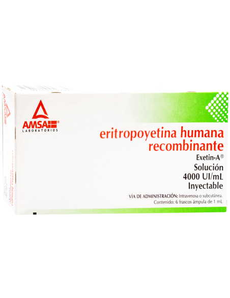 Eritropoyetina Humana Recombinante Sol. Iny. 4000 UI / mL Amp. C/6 (Amsa)