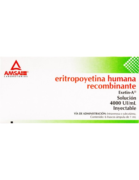 Eritropoyetina Humana Recombinante Sol. Iny. 4000 UI / mL Amp. C/6 (Amsa)