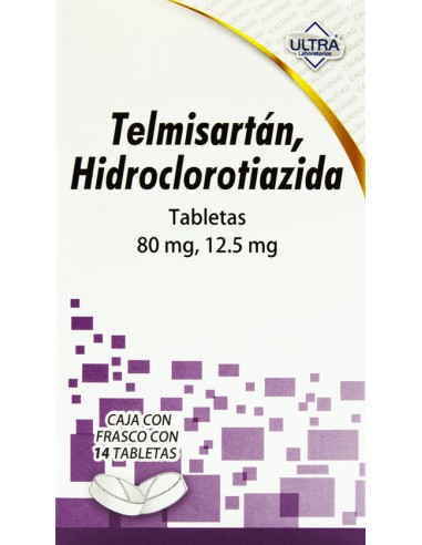 Telmisartán, Hidroclorotiazida Tabs 80mg/ 12.5mg C/14 (Ultra)