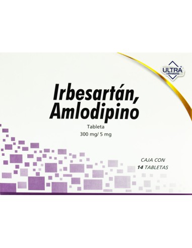 Irbesartán, Amlodipino Tabs 300mg/ 5mg C/14 (Ultra)