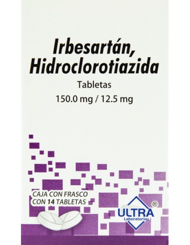 Irbesartán, Hidroclorotiazida Tabs 150mg/ 12.5mg C/14 (Ultra)