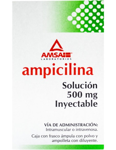 Ampicilina Sol. Iny 500 mg Amp. 2mL.
