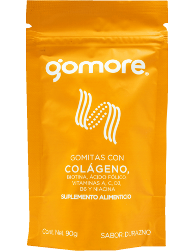 Gomitas Con Colágeno Sabor Durazno 90g (Gomore)