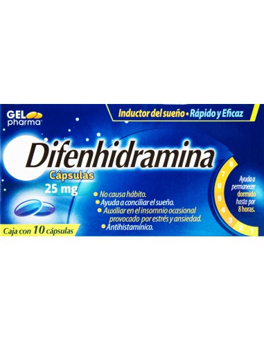 Difenhidramina Caps 25mg C/10 (GELpharma)