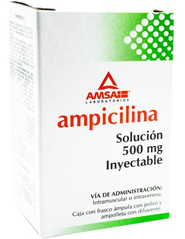 Ampicilina Sol. Iny 500 mg Amp. 2mL.