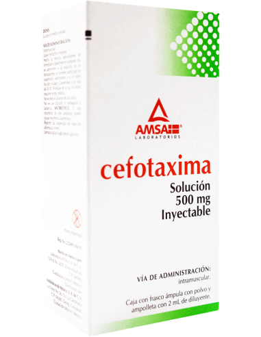 Cefotaxima Sodica IM Sol. Iny. 500 mg Amp. 2 mL (Amsa)