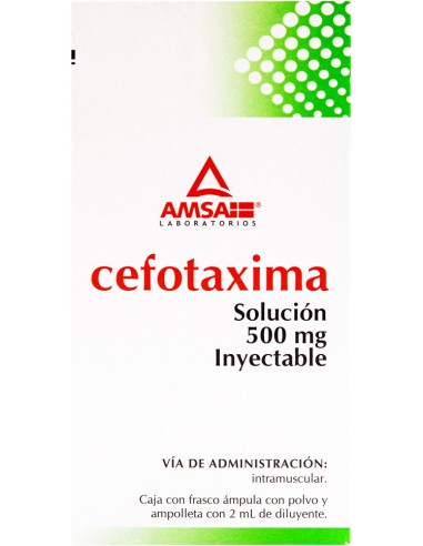 Cefotaxima Sodica IM Sol. Iny. 500 mg Amp. 2 mL...