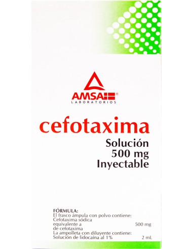 Cefotaxima Sodica IM Sol. Iny. 500 mg Amp. 2 mL...