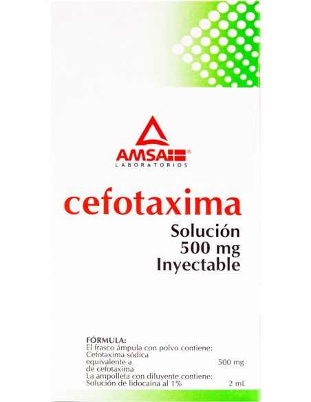 Cefotaxima Sodica IM Sol. Iny. 500 mg Amp. 2 mL (Amsa)