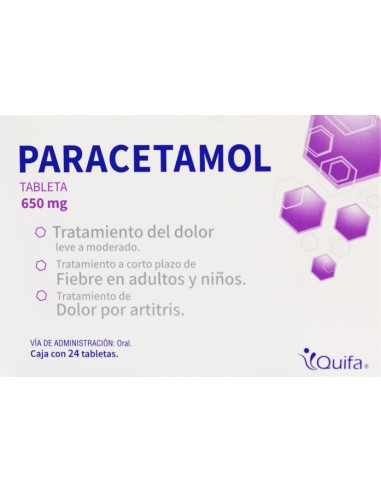 Paracetamol Tabs 650mg C/24 (Quifa)