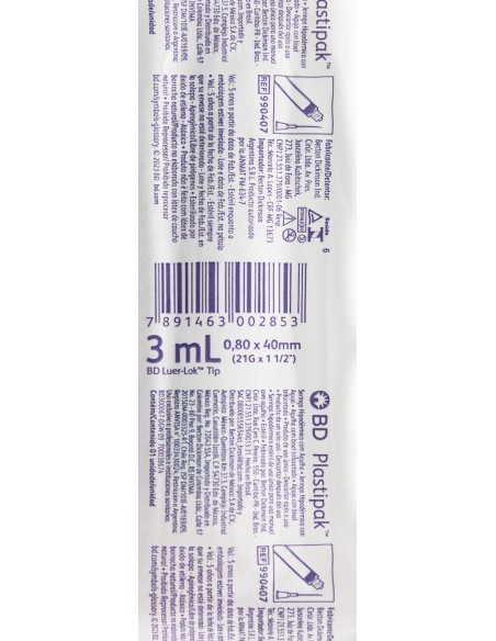 Jeringa Verde 3mL 21G* 1 1/2" Plastipak C/1