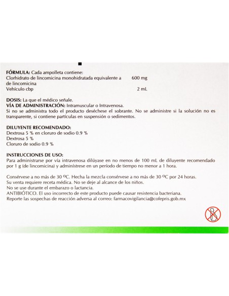 Lincomicina Sol. Iny. 600 mg Amp. C/6 (Amsa)