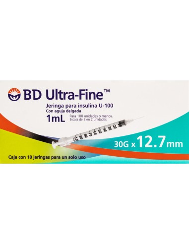 Jeringa Insulina BD 1mL 30Gx12.7mm C/10
