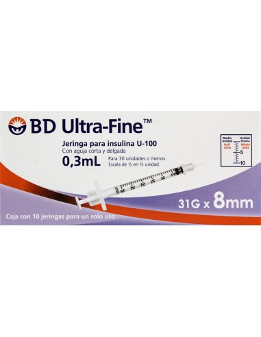 Jeringa Insulina BD 0.3mL 31Gx8mm C/10