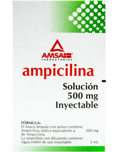 Ampicilina Sol. Iny 500 mg Amp. 2mL.