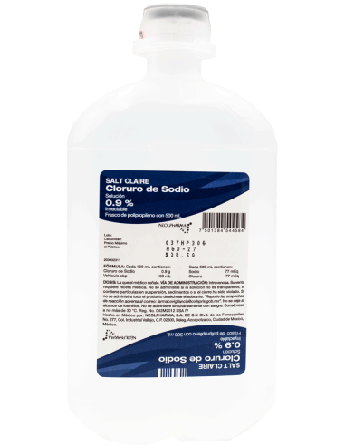 Cloruro de Sodio 0.9% Fco 500mL  (Neolpharma)