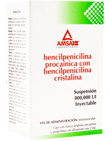 Bencilpenicilina Sol. Iny. 800,000 UI Amp. 2 mL (Amsa)