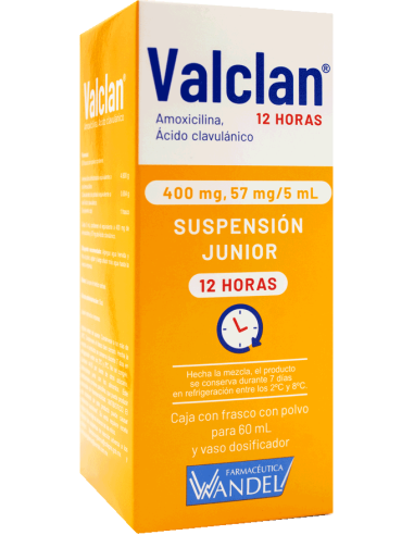 Valclan 12h Susp. Junior 400 mg / 57mg Frasco...