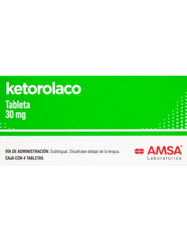 Ketorolaco Tabs. Sublingual 30mg C/4 (Amsa)