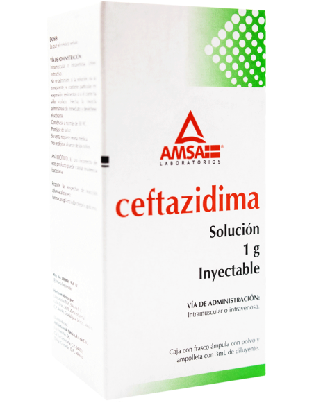 Ceftazidima Sol. Iny 1g Amp. 3mL (Amsa)