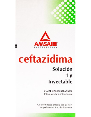 Ceftazidima Sol. Iny 1g Amp. 3mL (Amsa)