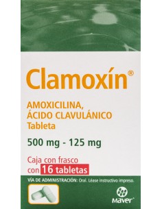 Clamoxín Tabs 500mg / 125mg C/16