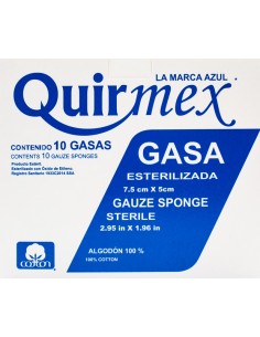 Gasa Esterilizada Quirmex 7.5x5cm C/10