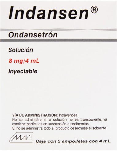 Indansen Sol. Inyectable 8mg/ 4mL Amp C/3