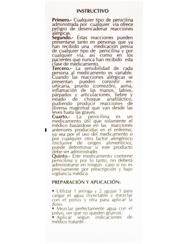 Ampicilina Sol. Iny 500 mg Amp. 2mL.