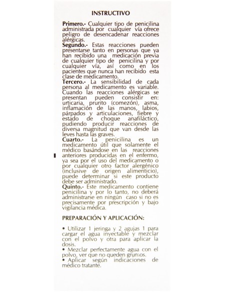 Ampicilina Sol. Iny 500 mg Amp. 2mL.