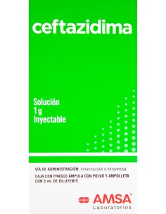 Ceftazidima Sol. Iny 1g Amp. 3mL (Amsa)