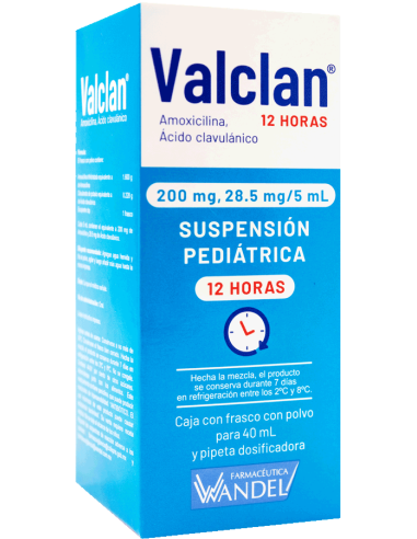 Valclan 12h Susp. Ped. 200 mg / 28.5 mg Frasco...