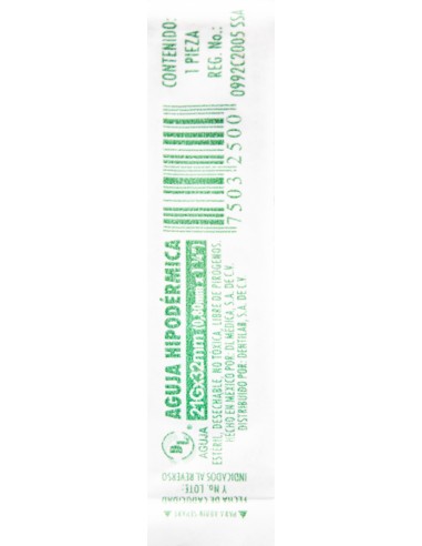 Aguja Hip. 21 x 32MM Verde DL C/100