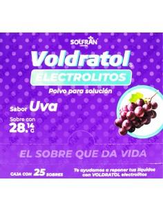 Voldratol electrolitos Orales Uva Sobre de 28.14g C/25