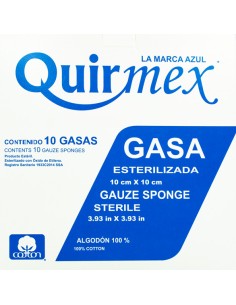 Gasa Esterilizada 10x10cm C/10 Quirmex